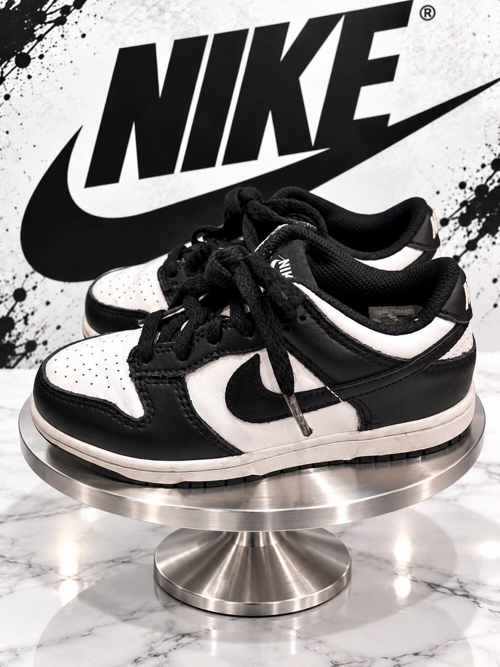 Nike Dunk Low Panda Black White Kids 12C CW1588-100